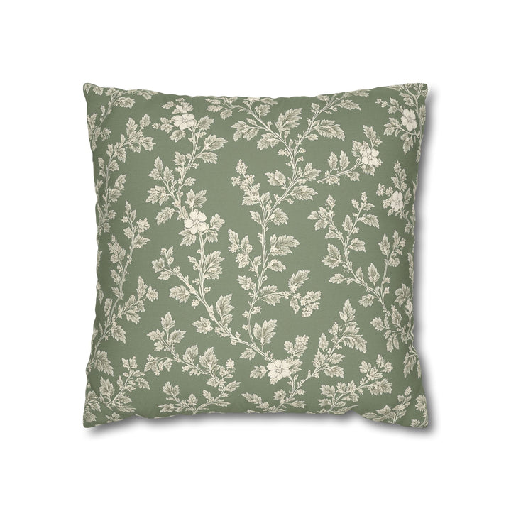 Clover Hill - Cream &amp; Sage Floral Pillowcase By. Artisan Blooms