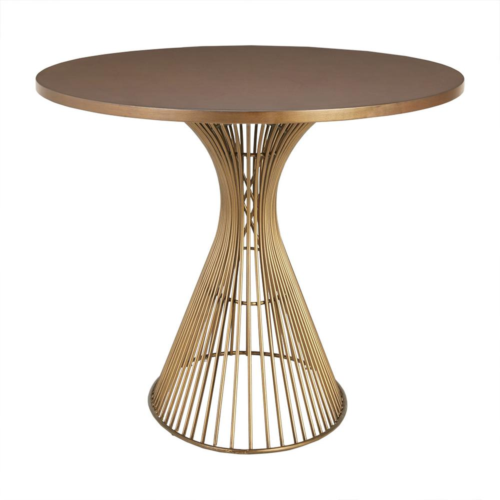 Buy farmhouse furniture Mid-Century Modern Oval Dining Table - Seats 6, Golden Bronze Top with Antique Bronze Wire Frame - Modern Cottage Farmhouse Furniture