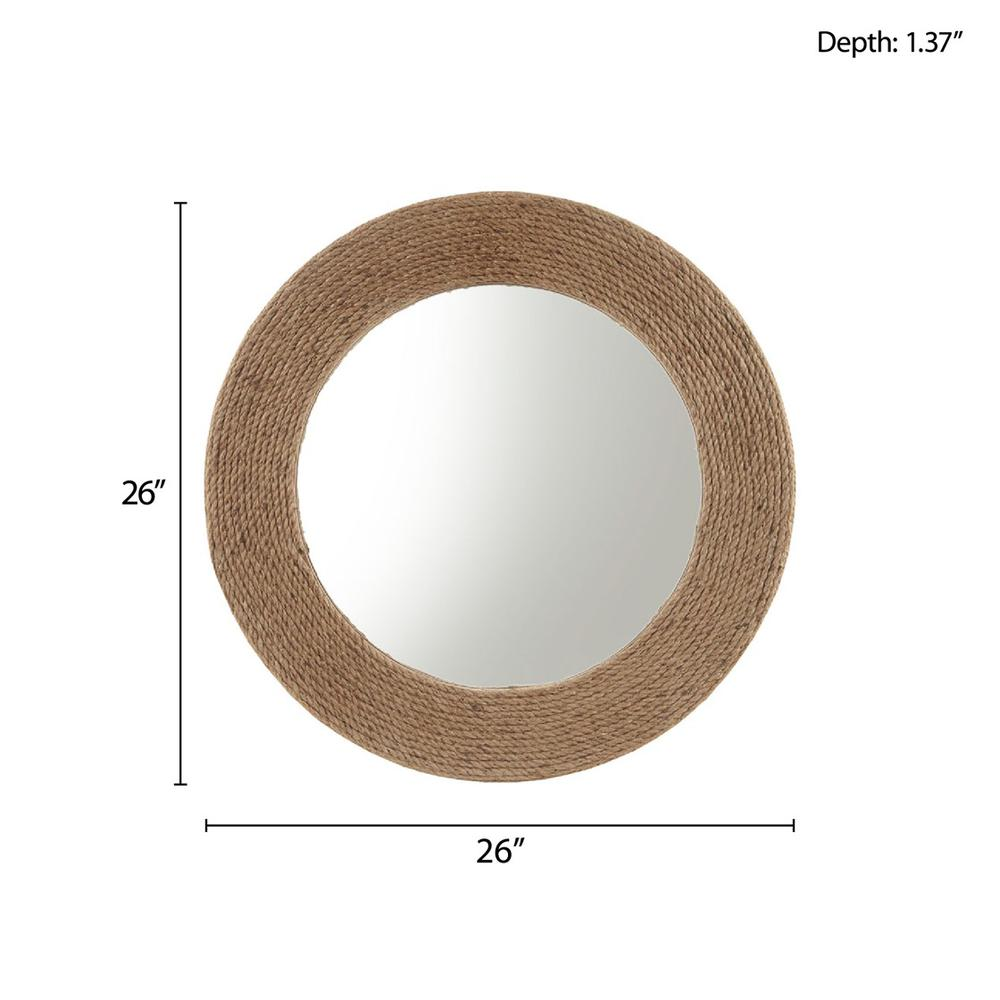 Buy farmhouse furniture Natural Jute Rope Round Wall Mirror 26" - Modern Cottage Farmhouse Furniture