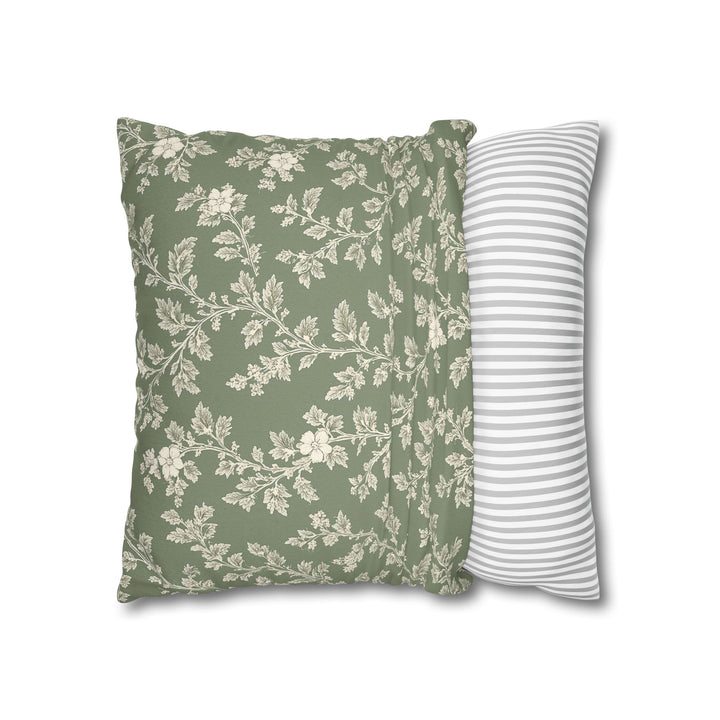 Clover Hill - Cream &amp; Sage Floral Pillowcase By. Artisan Blooms