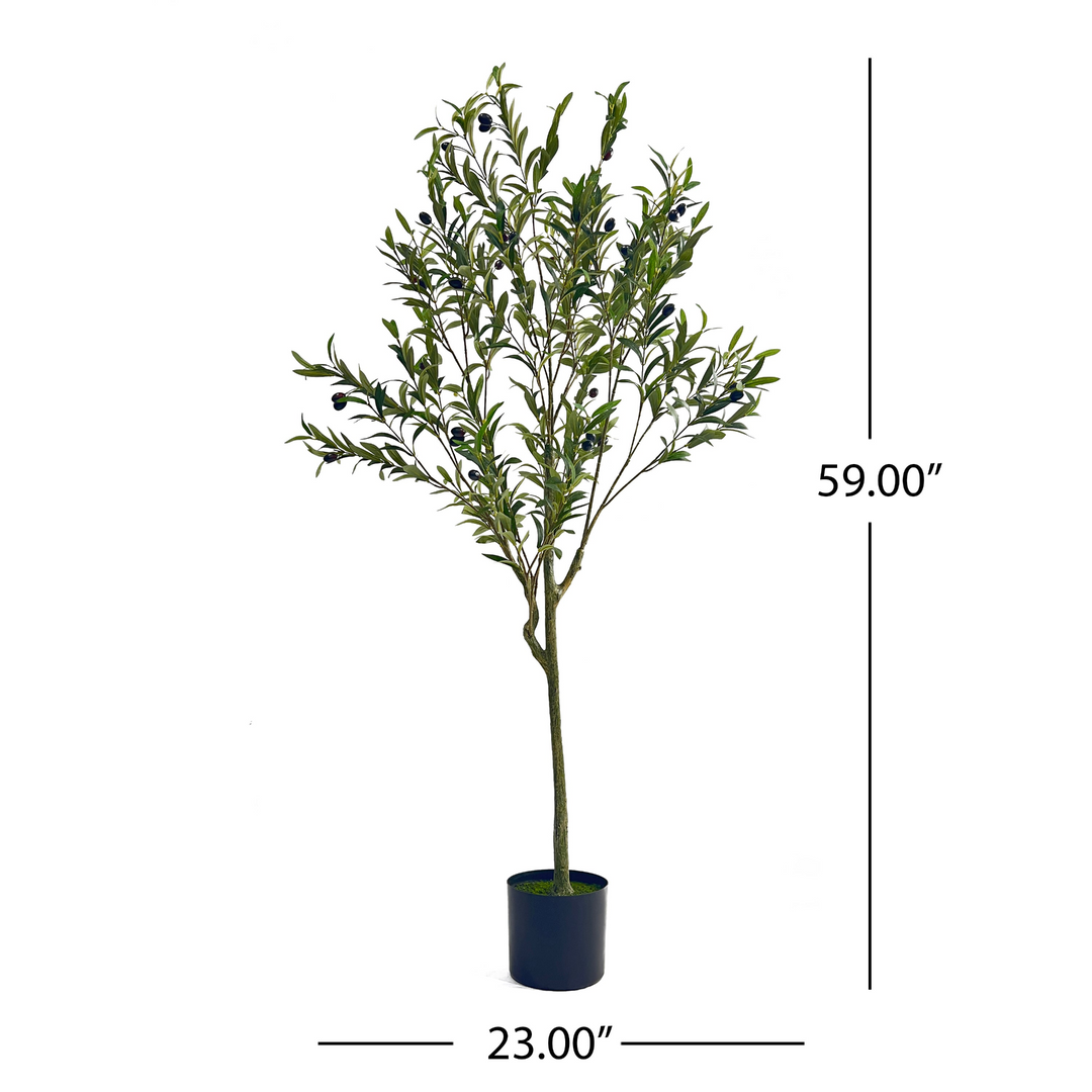 Buy farmhouse furniture Large Mediterranean Farmhouse Artificial Olive Tree 59in - Modern Cottage Farmhouse Furniture