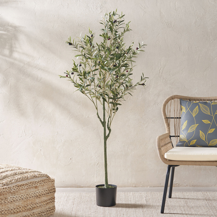 Buy farmhouse furniture Large Mediterranean Farmhouse Artificial Olive Tree 59in - Modern Cottage Farmhouse Furniture