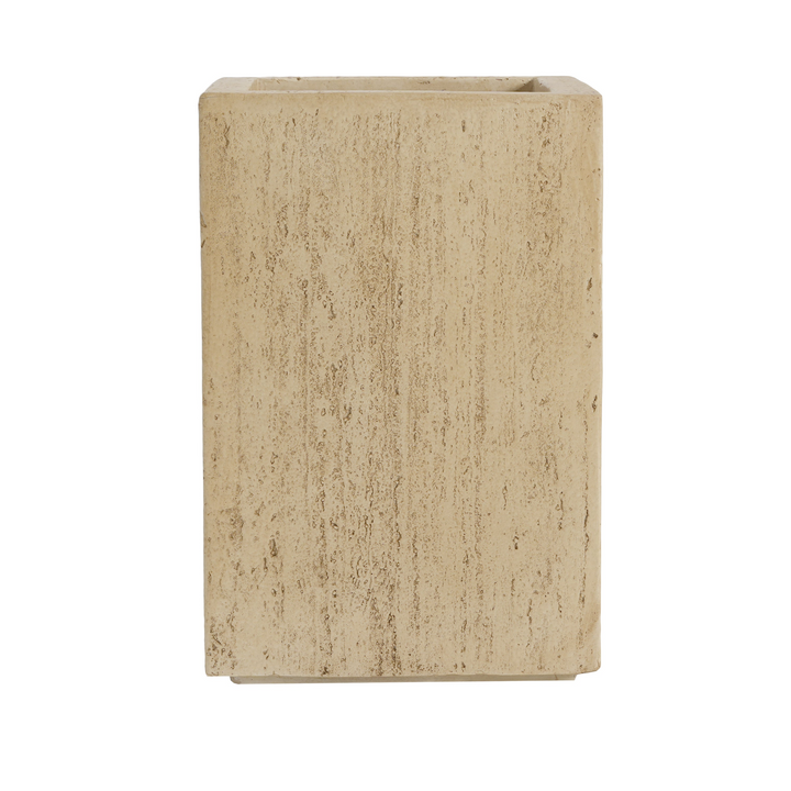 Buy farmhouse furniture Handmade Antique Brown Travertine Planter Box, Magnesium Oxide, 19.75&