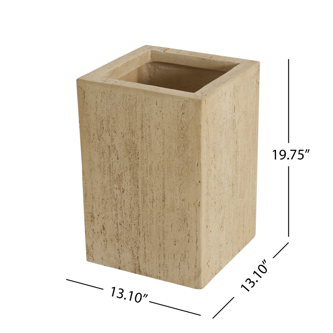 Buy farmhouse furniture Handmade Antique Brown Travertine Planter Box, Magnesium Oxide, 19.75&