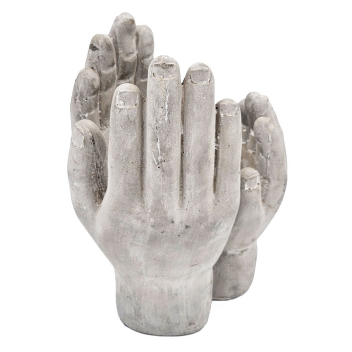 Buy farmhouse furniture Set of 2 Accepting Hands Accent 6x6x9 Inch Cement Hand Decor - Modern Cottage Farmhouse Furniture