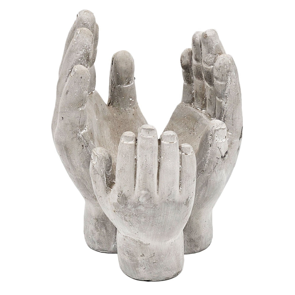Buy farmhouse furniture Set of 2 Accepting Hands Accent 6x6x9 Inch Cement Hand Decor - Modern Cottage Farmhouse Furniture