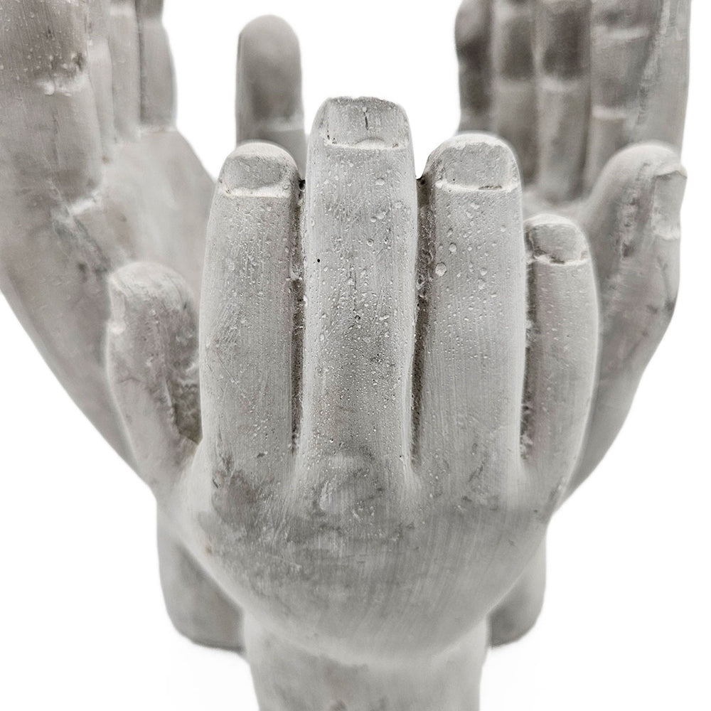 Buy farmhouse furniture Set of 2 Accepting Hands Accent 6x6x9 Inch Cement Hand Decor - Modern Cottage Farmhouse Furniture
