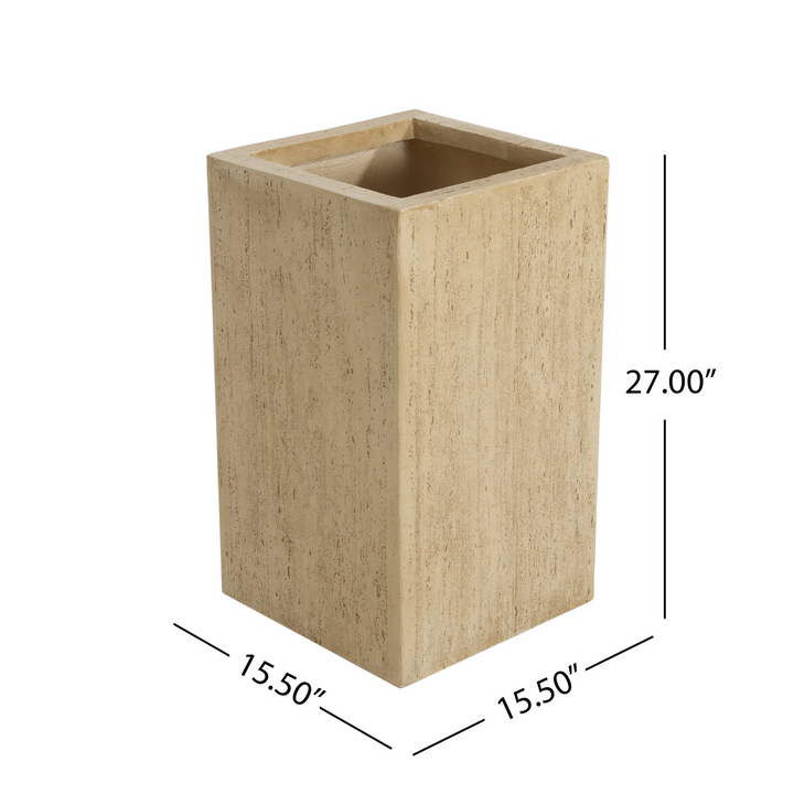 Buy farmhouse furniture MGO Handmade Planter Box with Travertine Finish - 27&