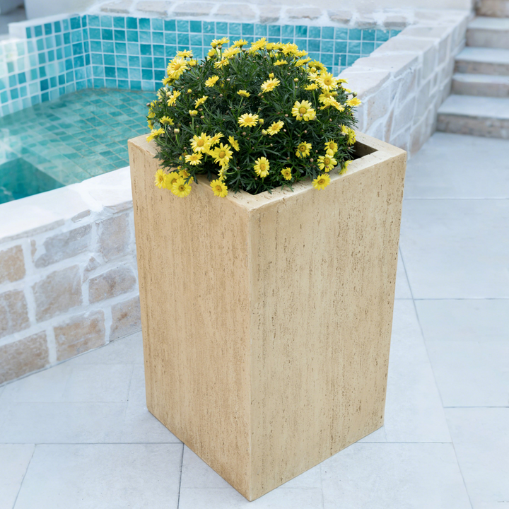Buy farmhouse furniture MGO Handmade Planter Box with Travertine Finish - 27&
