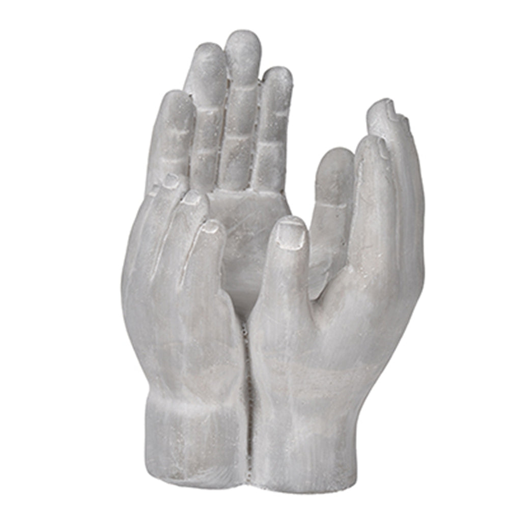 Buy farmhouse furniture Set of 2 Accepting Hands Accent 6x6x9 Inch Cement Hand Decor - Modern Cottage Farmhouse Furniture