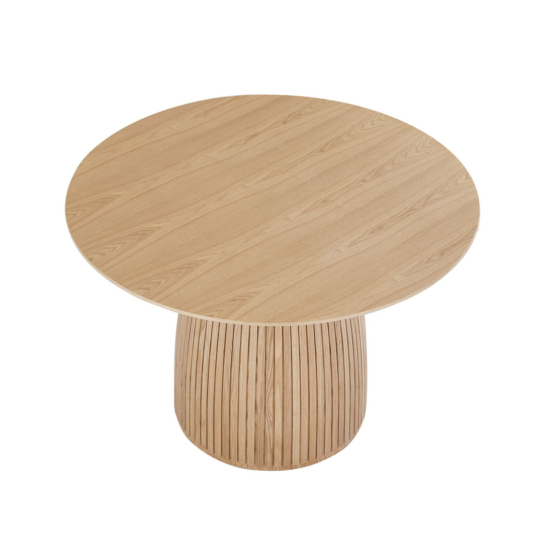 Buy farmhouse furniture Round Dining Table Modern Wood Kitchen Table 47.24&
