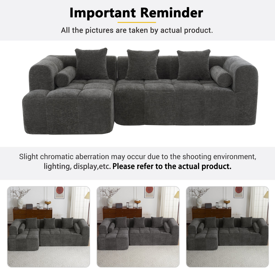 Buy farmhouse furniture Grey Full-Compressed Bubble European Farmhouse Modular Sectional Sofa Couch - Modern Cottage Farmhouse Furniture