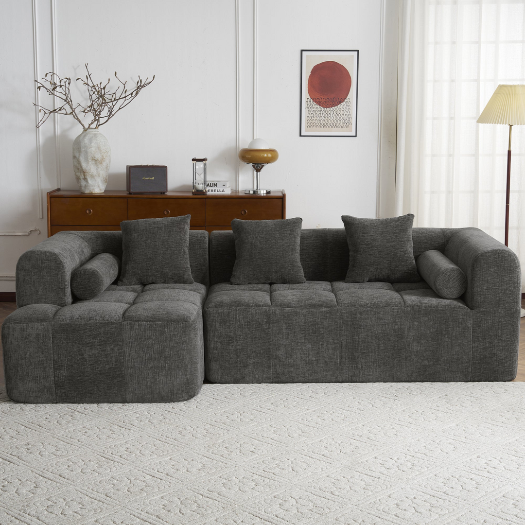 Buy farmhouse furniture Grey Full-Compressed Bubble European Farmhouse Modular Sectional Sofa Couch - Modern Cottage Farmhouse Furniture