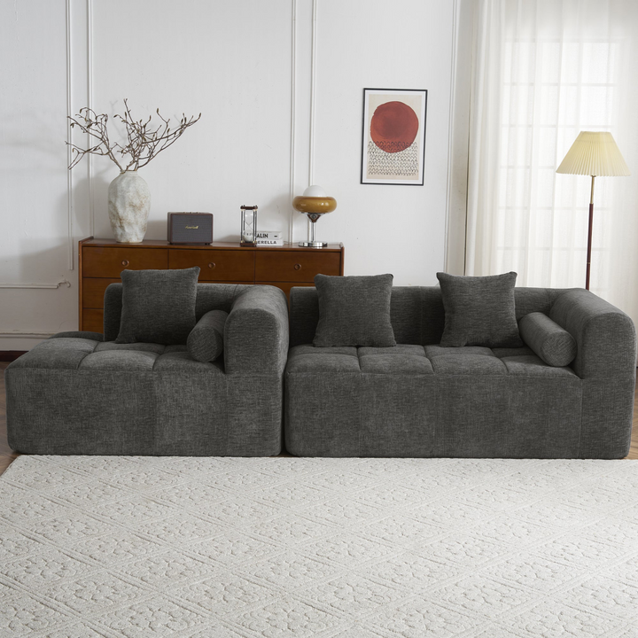 Buy farmhouse furniture Grey Full-Compressed Bubble European Farmhouse Modular Sectional Sofa Couch - Modern Cottage Farmhouse Furniture