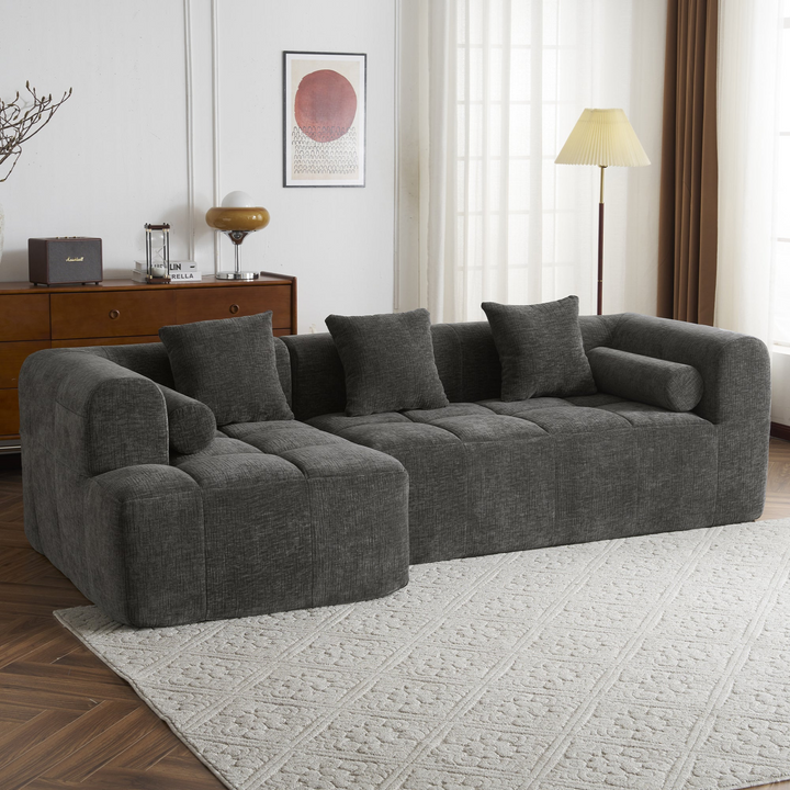 Buy farmhouse furniture Grey Full-Compressed Bubble European Farmhouse Modular Sectional Sofa Couch - Modern Cottage Farmhouse Furniture