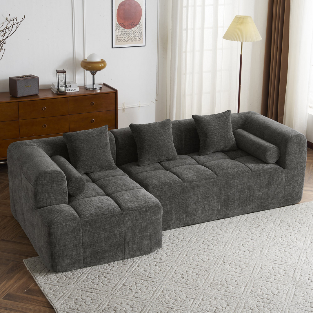 Buy farmhouse furniture Grey Full-Compressed Bubble European Farmhouse Modular Sectional Sofa Couch - Modern Cottage Farmhouse Furniture