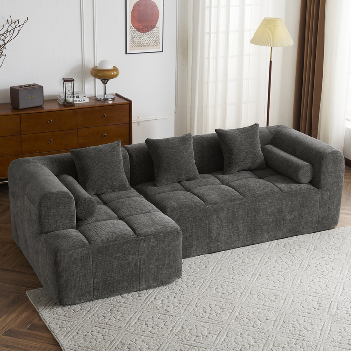 Buy farmhouse furniture Grey Full-Compressed Bubble European Farmhouse Modular Sectional Sofa Couch - Modern Cottage Farmhouse Furniture