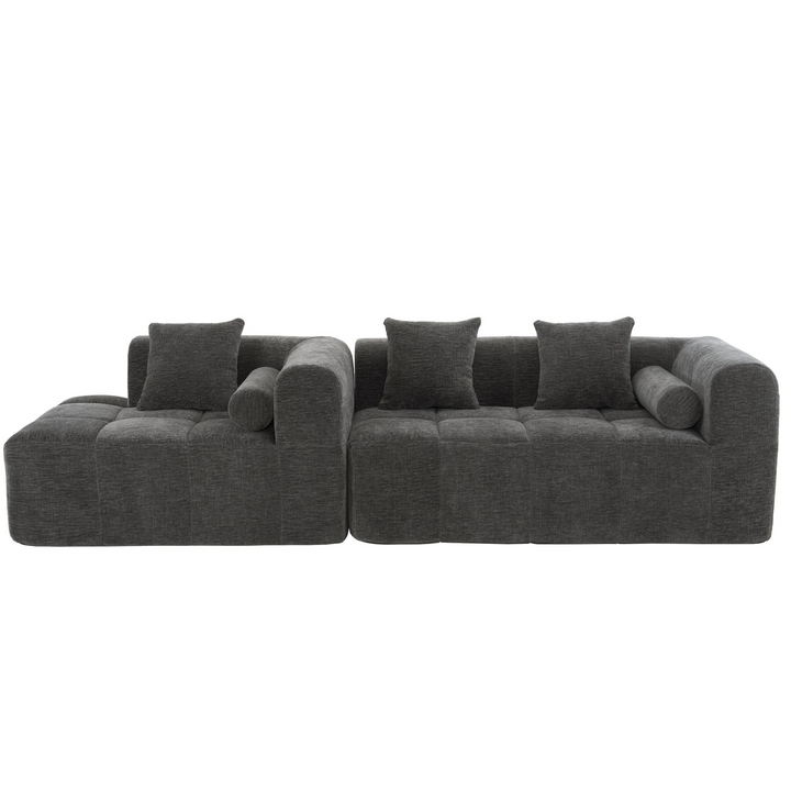 Buy farmhouse furniture Grey Full-Compressed Bubble European Farmhouse Modular Sectional Sofa Couch - Modern Cottage Farmhouse Furniture