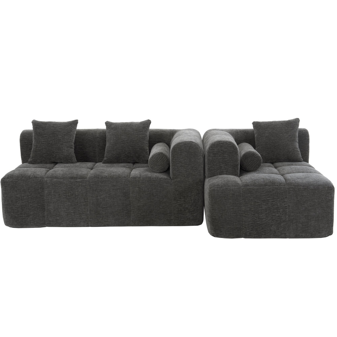 Buy farmhouse furniture Grey Full-Compressed Bubble European Farmhouse Modular Sectional Sofa Couch - Modern Cottage Farmhouse Furniture