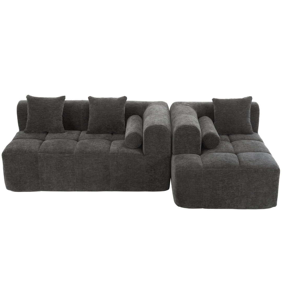 Buy farmhouse furniture Grey Full-Compressed Bubble European Farmhouse Modular Sectional Sofa Couch - Modern Cottage Farmhouse Furniture