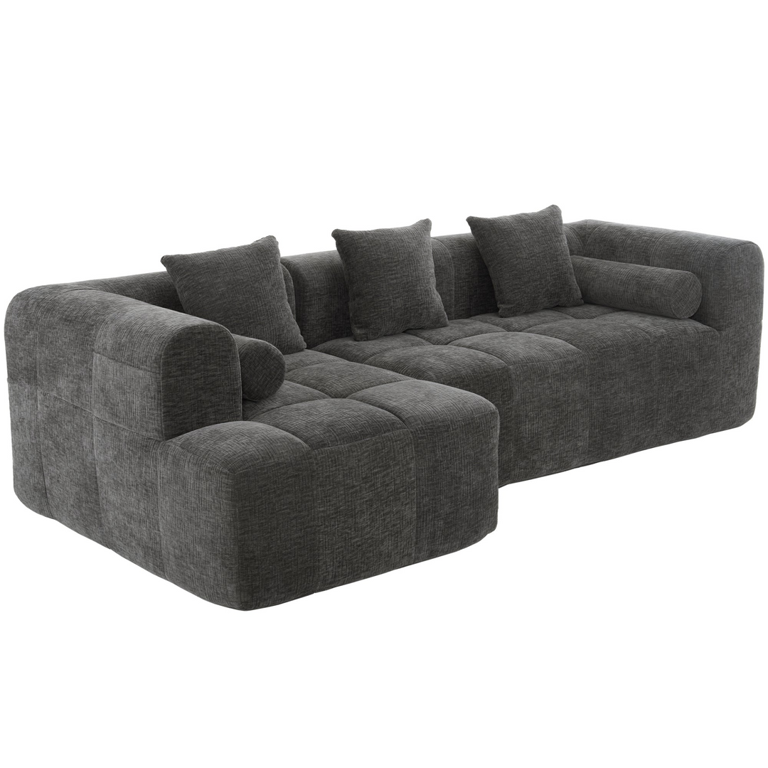 Buy farmhouse furniture Grey Full-Compressed Bubble European Farmhouse Modular Sectional Sofa Couch - Modern Cottage Farmhouse Furniture