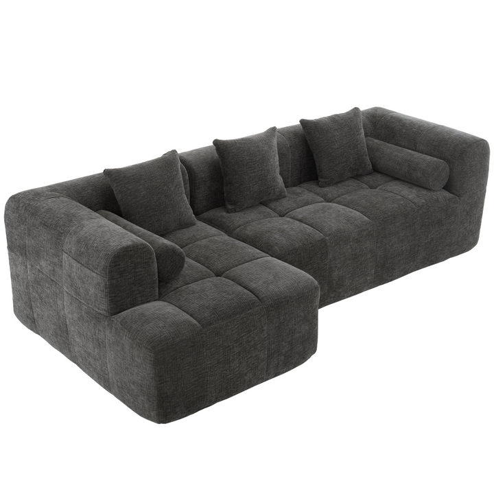 Buy farmhouse furniture Grey Full-Compressed Bubble European Farmhouse Modular Sectional Sofa Couch - Modern Cottage Farmhouse Furniture