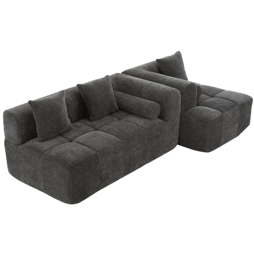 Buy farmhouse furniture Grey Full-Compressed Bubble European Farmhouse Modular Sectional Sofa Couch - Modern Cottage Farmhouse Furniture