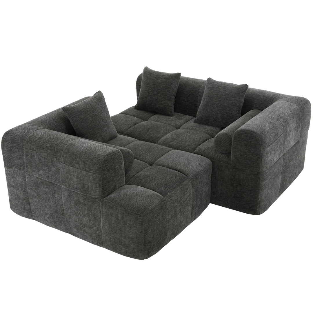 Buy farmhouse furniture Grey Full-Compressed Bubble European Farmhouse Modular Sectional Sofa Couch - Modern Cottage Farmhouse Furniture