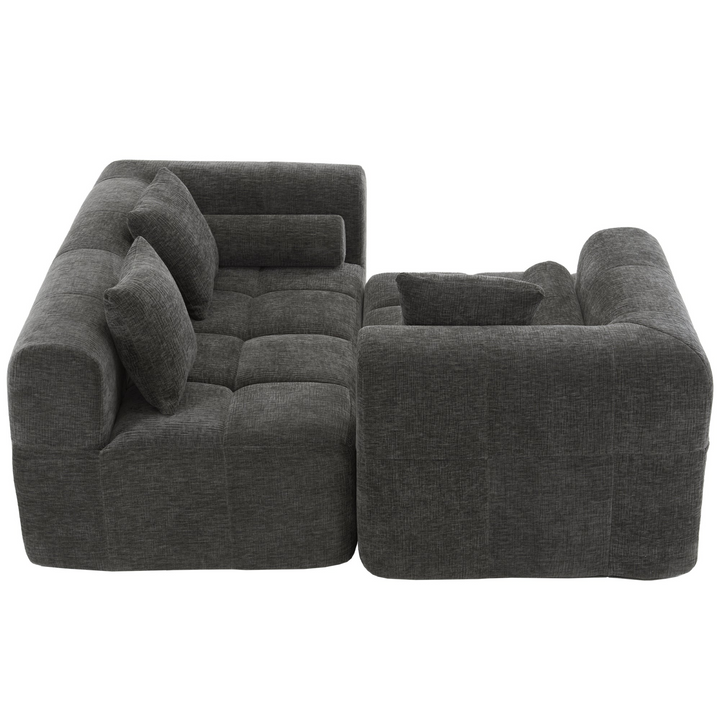 Buy farmhouse furniture Grey Full-Compressed Bubble European Farmhouse Modular Sectional Sofa Couch - Modern Cottage Farmhouse Furniture