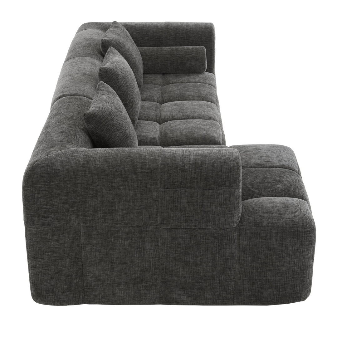 Buy farmhouse furniture Grey Full-Compressed Bubble European Farmhouse Modular Sectional Sofa Couch - Modern Cottage Farmhouse Furniture