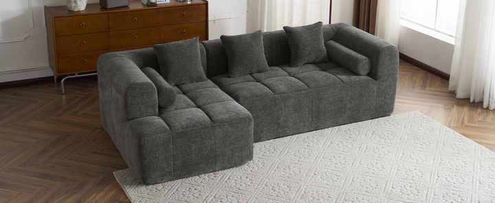 Buy farmhouse furniture Grey Full-Compressed Bubble European Farmhouse Modular Sectional Sofa Couch - Modern Cottage Farmhouse Furniture