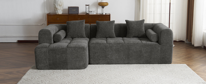 Buy farmhouse furniture Grey Full-Compressed Bubble European Farmhouse Modular Sectional Sofa Couch - Modern Cottage Farmhouse Furniture