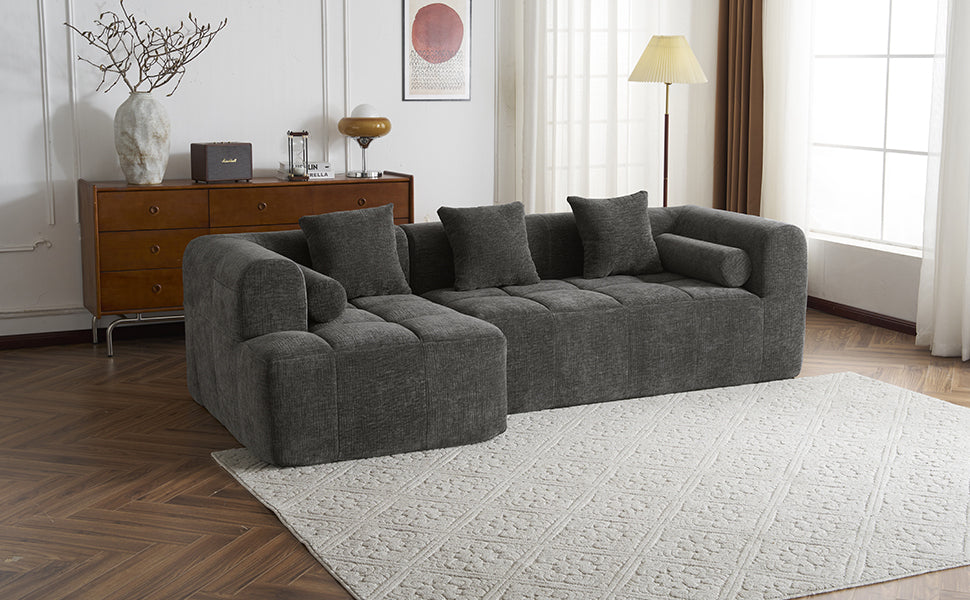 Buy farmhouse furniture Grey Full-Compressed Bubble European Farmhouse Modular Sectional Sofa Couch - Modern Cottage Farmhouse Furniture