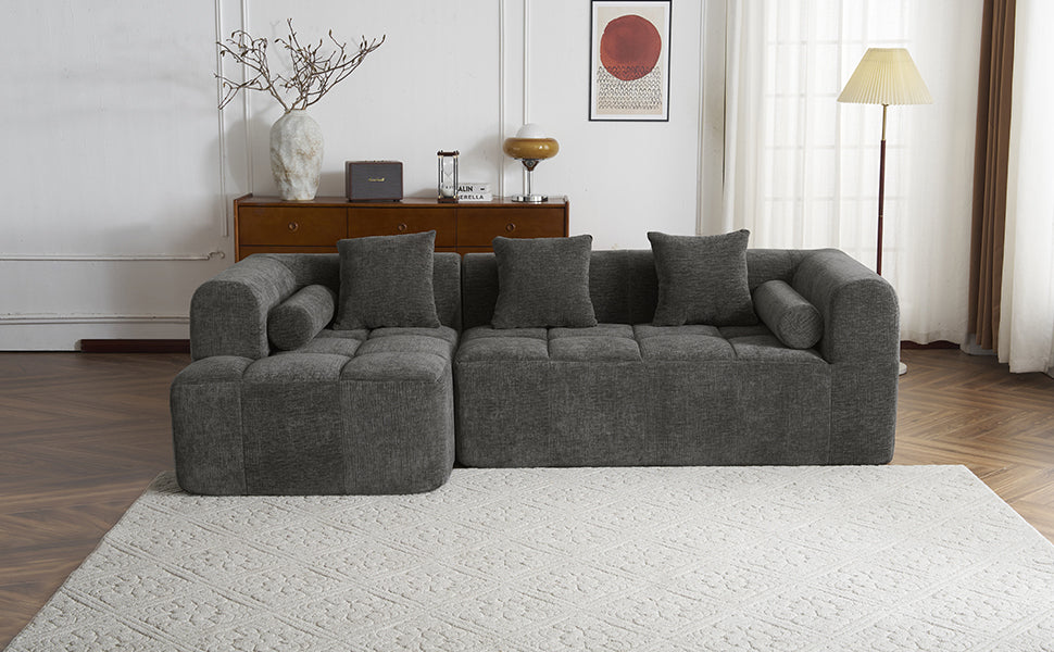 Buy farmhouse furniture Grey Full-Compressed Bubble European Farmhouse Modular Sectional Sofa Couch - Modern Cottage Farmhouse Furniture
