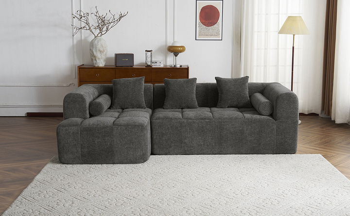 Buy farmhouse furniture Grey Full-Compressed Bubble European Farmhouse Modular Sectional Sofa Couch - Modern Cottage Farmhouse Furniture