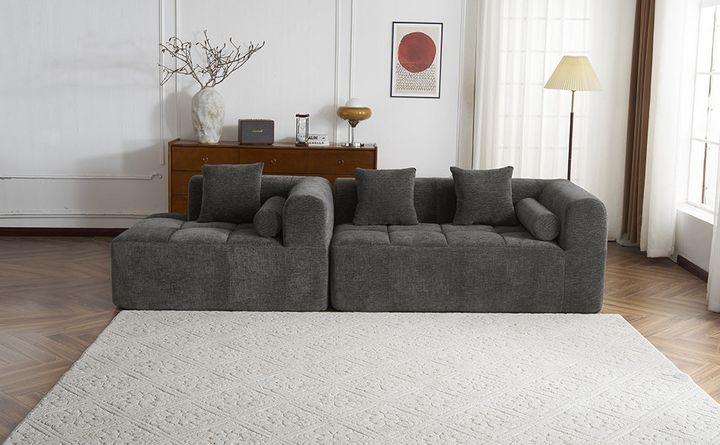 Buy farmhouse furniture Grey Full-Compressed Bubble European Farmhouse Modular Sectional Sofa Couch - Modern Cottage Farmhouse Furniture