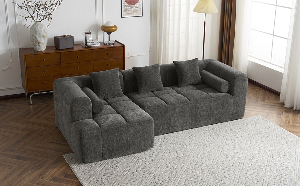 Buy farmhouse furniture Grey Full-Compressed Bubble European Farmhouse Modular Sectional Sofa Couch - Modern Cottage Farmhouse Furniture