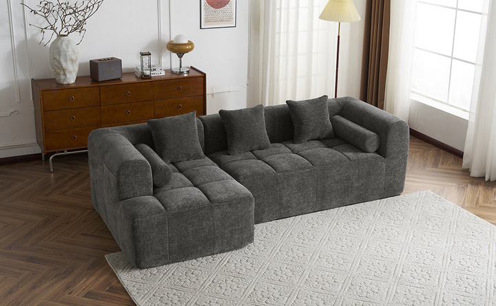Buy farmhouse furniture Grey Full-Compressed Bubble European Farmhouse Modular Sectional Sofa Couch - Modern Cottage Farmhouse Furniture