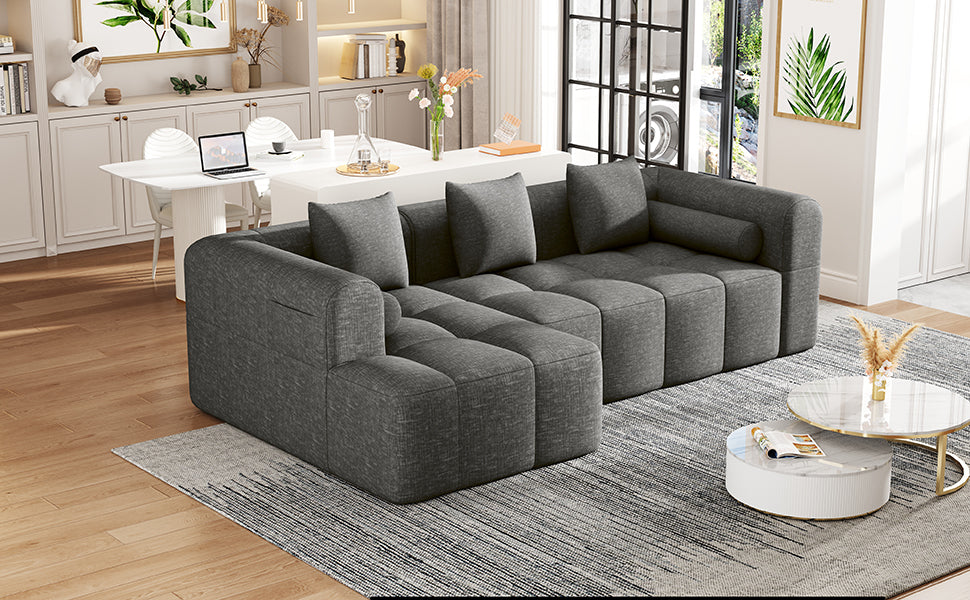 Buy farmhouse furniture Grey Full-Compressed Bubble European Farmhouse Modular Sectional Sofa Couch - Modern Cottage Farmhouse Furniture