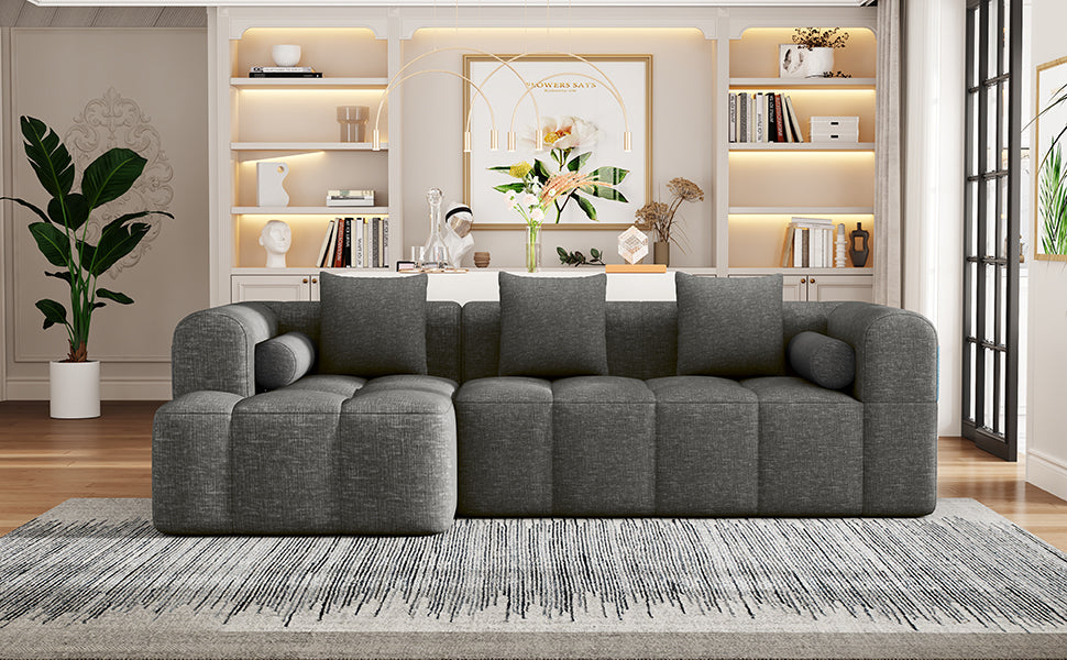 Buy farmhouse furniture Grey Full-Compressed Bubble European Farmhouse Modular Sectional Sofa Couch - Modern Cottage Farmhouse Furniture