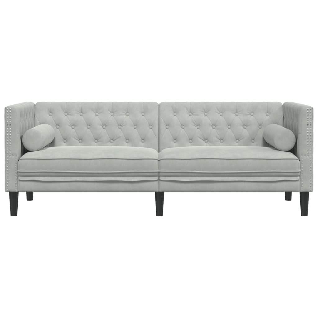 Buy farmhouse furniture The Harper | Velvet 3-Seater Farmhouse Chesterfield Sofa with Neck Rolls - Modern Cottage Farmhouse Furniture