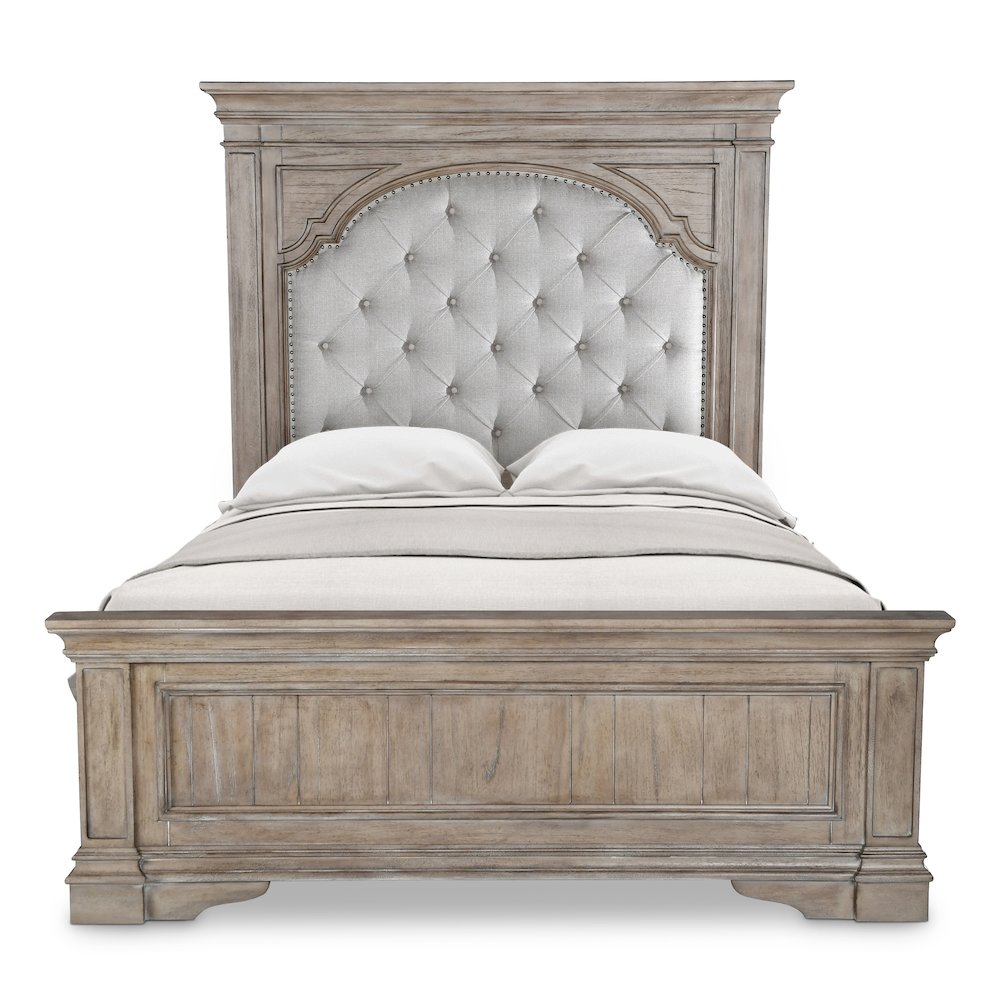 Buy farmhouse furniture Highland Park Mediterranean Farmhouse Queen Bed - Driftwood - Modern Cottage Farmhouse Furniture