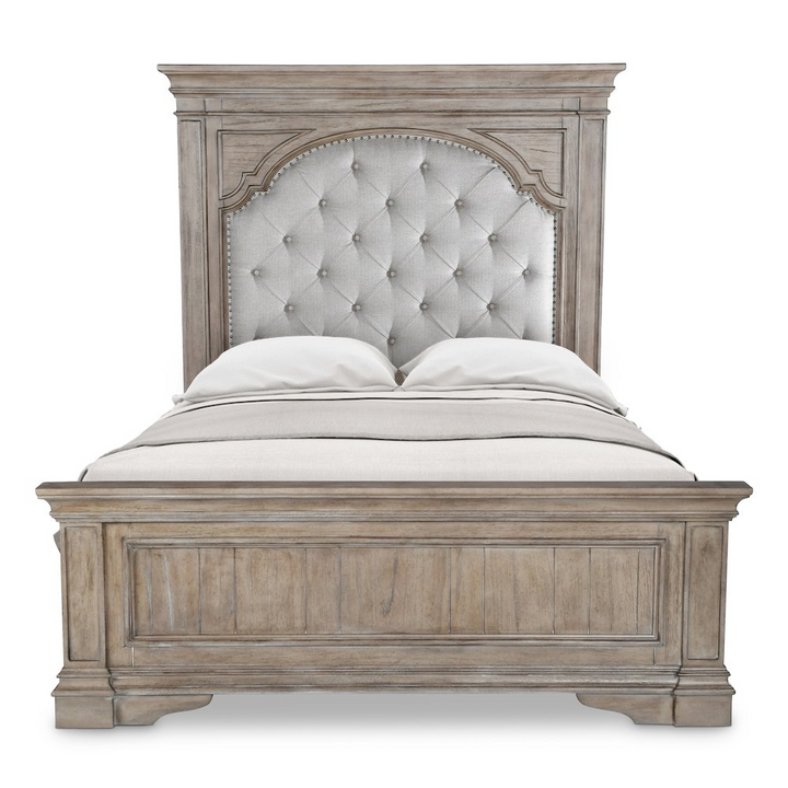 Buy farmhouse furniture Highland Park Mediterranean Farmhouse Queen Bed - Driftwood - Modern Cottage Farmhouse Furniture