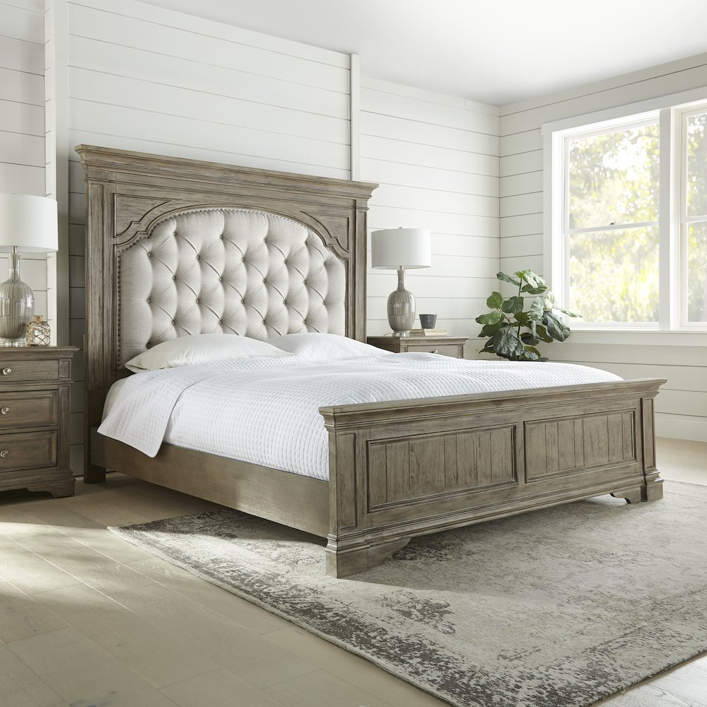 Buy farmhouse furniture Modern Mediterranean Farmhouse Style King Size Bed - Modern Cottage Farmhouse Furniture