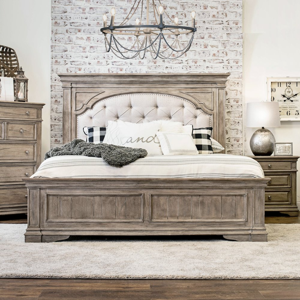 Buy farmhouse furniture Modern Mediterranean Farmhouse Style King Size Bed - Modern Cottage Farmhouse Furniture