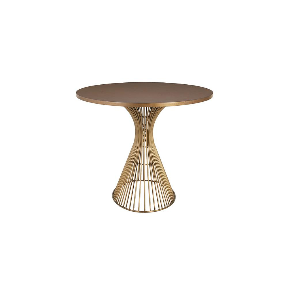Buy farmhouse furniture Mid-Century Modern Oval Dining Table - Seats 6, Golden Bronze Top with Antique Bronze Wire Frame - Modern Cottage Farmhouse Furniture
