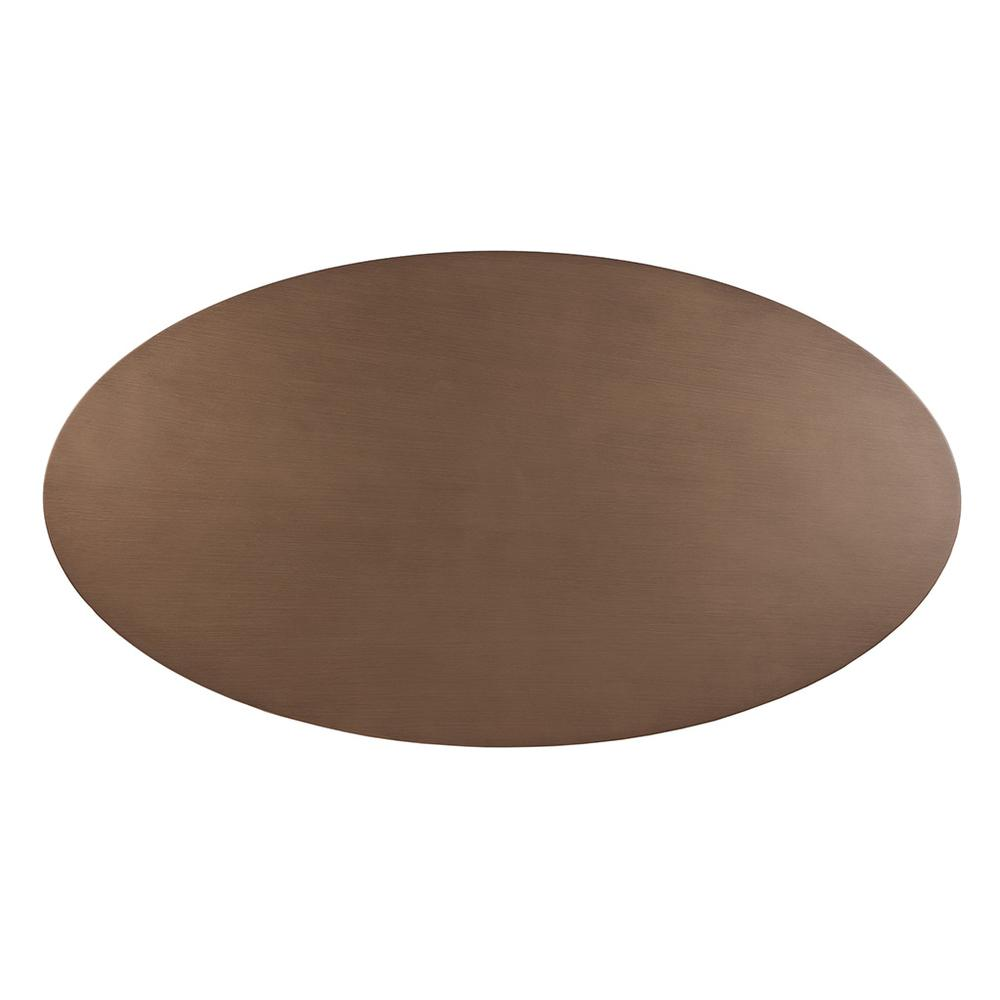 Buy farmhouse furniture Mid-Century Modern Oval Dining Table - Seats 6, Golden Bronze Top with Antique Bronze Wire Frame - Modern Cottage Farmhouse Furniture