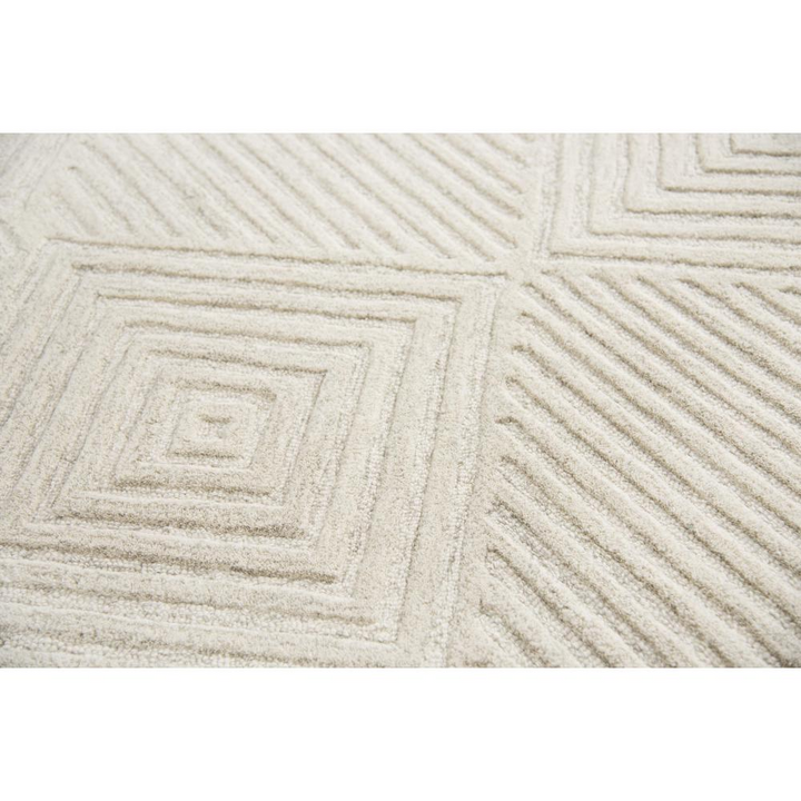 Buy farmhouse furniture Hand Tufted Cut &amp; Loop Pile Wool Rug, 8&