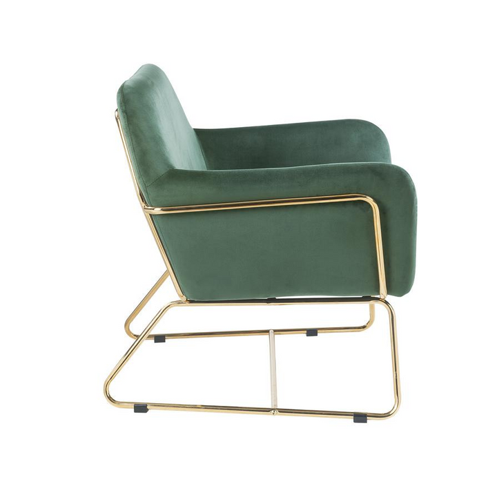Buy farmhouse furniture Keira Metal Green Velvet Mediterranean Italian Accent Chair - Modern Cottage Farmhouse Furniture