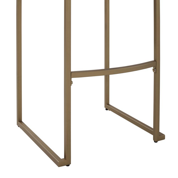 Buy farmhouse furniture The Portofino White Tuscan Leather &amp; Gold Bar Stools – Set of 2 - Modern Cottage Farmhouse Furniture
